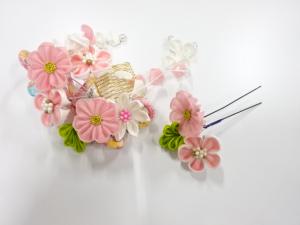 アンティーク　つまみ細工　髪飾りセット